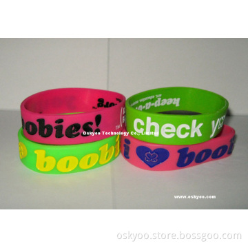 I Love Boobies Awareness Silicone Bracelets (P5104)